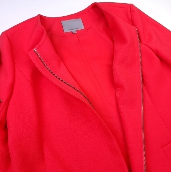 Classique Entiers Pink Red Long Jacket Coat Sz L - Picture 6 of 14